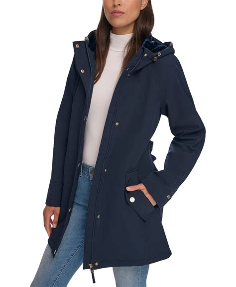 tommy hilfiger women's hooded raincoat